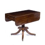 Mahogany supper table 19th Century, with brass paw castors, 68cm across x 74cm high Provenance: Long