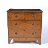 Pine small chest of drawers 19th Century, with simulated bamboo edging, 74cm across, 48.5cm deep,