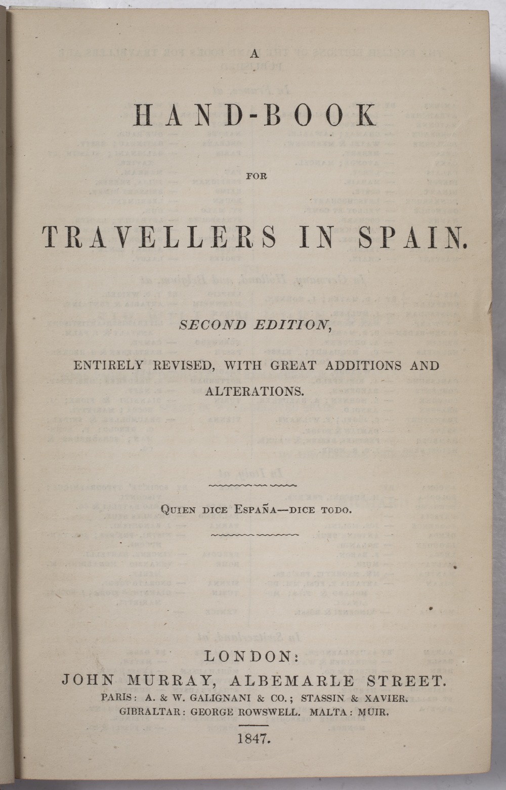 Book Ford, Richard, A Hand-Book for Travellers in Spain, 1 volume, 2nd edition, John Murray 1847 - Image 2 of 3