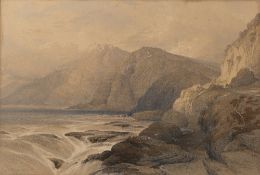 After David Roberts and L Haghe Lithograph, 'Ras el Abiad coast of Syria, April 26th 1839',