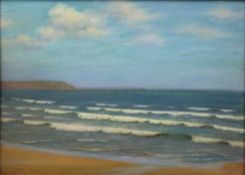 Leslie Joseph Watson (1906-1992) Seascape, oil on board, framed and glazed, 24cm x 34.5cm
