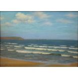 Leslie Joseph Watson (1906-1992) Seascape, oil on board, framed and glazed, 24cm x 34.5cm
