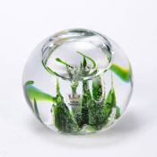 Vicke Lindstrand (1904-1983) for Kosta Boda glass sphere ornament, internally decorated with '