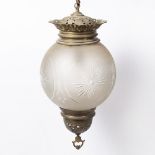 Large cut glass ceiling light with brass mounts, 45cm overall Provenance: Long Court, Randwick,