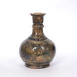 Tin glazed earthenware vase decorated to the body with flowers, impressed marks to base, 23.5cm high