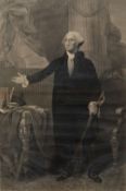 After Gilbert Stuart Engraving of George Washington, 19th Century by O Pelton, known as the