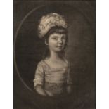 After Robert Laurie Mezzotint of Miss Hassey, circa 1770 in original frame, 34cm x 25cm.