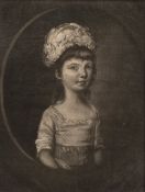 After Robert Laurie Mezzotint of Miss Hassey, circa 1770 in original frame, 34cm x 25cm.