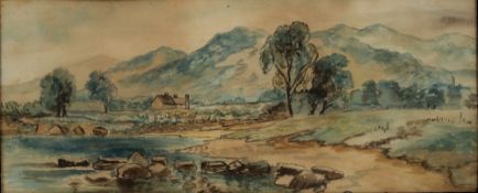 20th Century English School 'Untitled' watercolour, unsigned, 10cm x 23cm