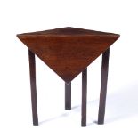 Mahogany corner table 19th Century, with drop-leaf, 76cm across, 74.5cm high