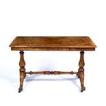 Walnut and marquetry centre table Victorian, with foliate inlay, 117cm across, 60cm wide, 70cm
