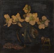 Flora Tomkins (1872-1960) Christmas Roses, oil on board, framed, 25cm x 25.5cm Provenance: Long