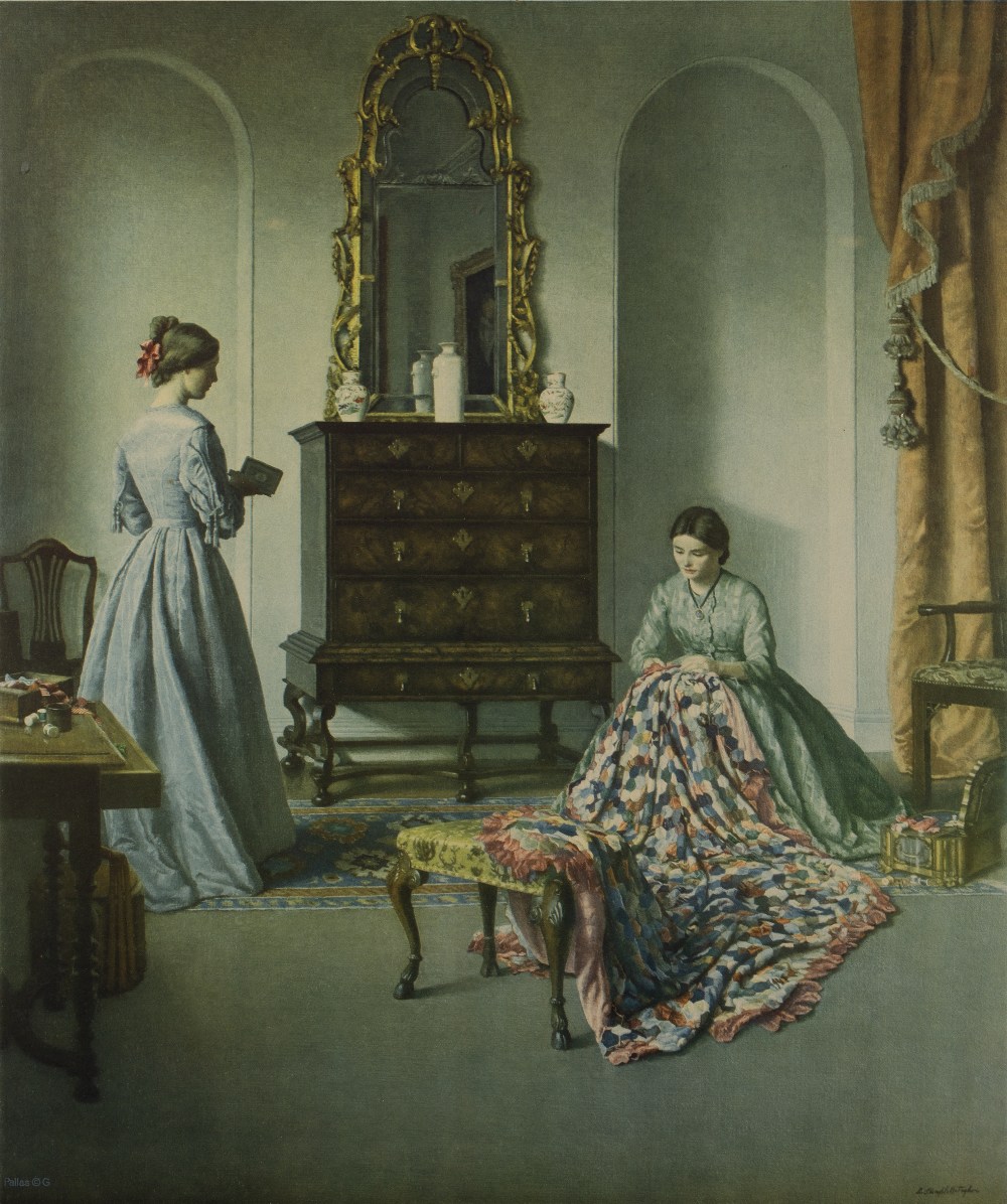 Leonard Campbell Taylor (1874-1969) 'The Patchwork Quilt' limited edition print, signed and numbered