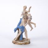 Porcelain model 'Rape of a Sabine' Meissen, after J J Kaendler, blue crossed swords mark to the