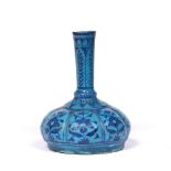 Persian turquoise vase Iran the body set with bands of flowers, 18cm high