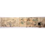 Painted handscroll (Emaki) Japanese ink, colour and gold on paper, comprising of various painted