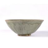 Longquan celadon bowl Chinese, Ming Dynasty (15th Century) carved to the exterior with overlapping