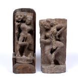 Two schist reliefs Indian, Gandharan, 2nd/3rd Century depicting Shiva and Parvati, one enclosed in a