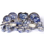 Extensive collection of blue and white export porcelain Chinese to include plates, teapots, jugs etc