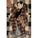 Utagawa Kunisada (1786-1865) 'Ancient and modern wrestling' Japanese woodblock print , 34cm x 22cm