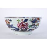 Export Imari bowl Chinese, 18th Century with peonies, chrysanthemums and fence designs, 23.5cm