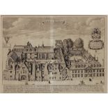 DAVID LOGGAN Queen's College, engraving, 29 x 40cm