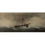 CHARLES TAYLOR (act. 1836-1871) Shipping in a swell, signed, watercolour heightened in white, 21 x