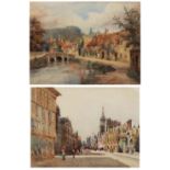 MISS M.L. HAKE (exh. 1887-1889) Castle Combe - The Cotswolds, signed, watercolour, 24.5 x 32cm;