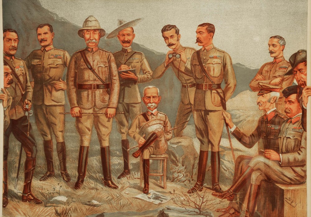 AFTER SIR LESLIE WARD 'A General Group', chromo-lithograph for Vanity Fair, 32 x 47cm