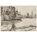 AFTER JAMES ABBOTT MCNEILL WHISTLER Eagle Wharf, etching, 12.5 x 17.5cm