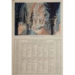 AFTER JOHN PIPER The University Museum, lithograph for the Oxford Almanack 1956, 78 x 56cm; and