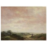 W * B * WATSON (19TH CENTURY) Country landscape with solitary figure on a pathway, oil on panel,