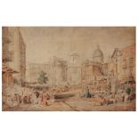 ACHILLE VIANELLI (1803-1894) Porta Capuana a Napoli, signed and dated 1880, pen and watercolour on