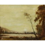 FRENCH SCHOOL (LATE 19TH/EARLY 20TH CENTURY) Landscape with trees and figure to the foreground,