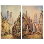 CECIL JACK KEATS (19TH/20TH CENTURY) 'Bruges' and 'Orleans', a pair, each signed and one titled,