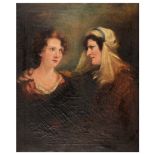 19TH CENTURY ENGLISH SCHOOL Portrait of a mother with daughter, oil on canvas, 114 x 62cm Prov. From