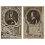 JACOBUS HOUBRAKEN Oliver Cromwell, portrait engraving, 36.5 x 23cm; and five others similar to