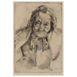 LEON UNDERWOOD (1890-1975) Granny Ashdown, etching, pencil signed in the margin and dated 1922, from