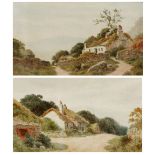 HENRY HILTON (act. 1879-1888) A Cottage in the Hills and An Old Townstead, a pair, signed,