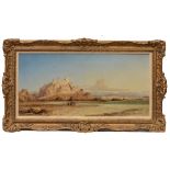 JAMES WEBB (c.1825-1895) San Felice, Spain, signed and dated ? '98, oil on canvas, 18.5 x 39cm Prov: