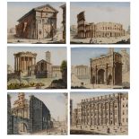 19TH CENTURY ITALIAN SCHOOL A collection of twenty views of Rome removed from a Grand Tour album and