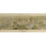 AFTER H.W. BREWER 'Bird's Eye View of Cambridge 1894', print in colours with key to view in margin