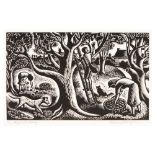 GWENDA MORGAN (1908-1991) 'Apple Picking', wood engraving, pencil signed in the margin, titled and