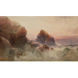 WILLIAM COOK OF PLYMOUTH (act. 1870-1890) Dawn and rough seas, signed with monogram and dated '78,