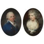 JOHN RUSSELL (1745-1806) Portrait of Charles Elliott (1752-1826) and his wife, Eling Venn, a pair,