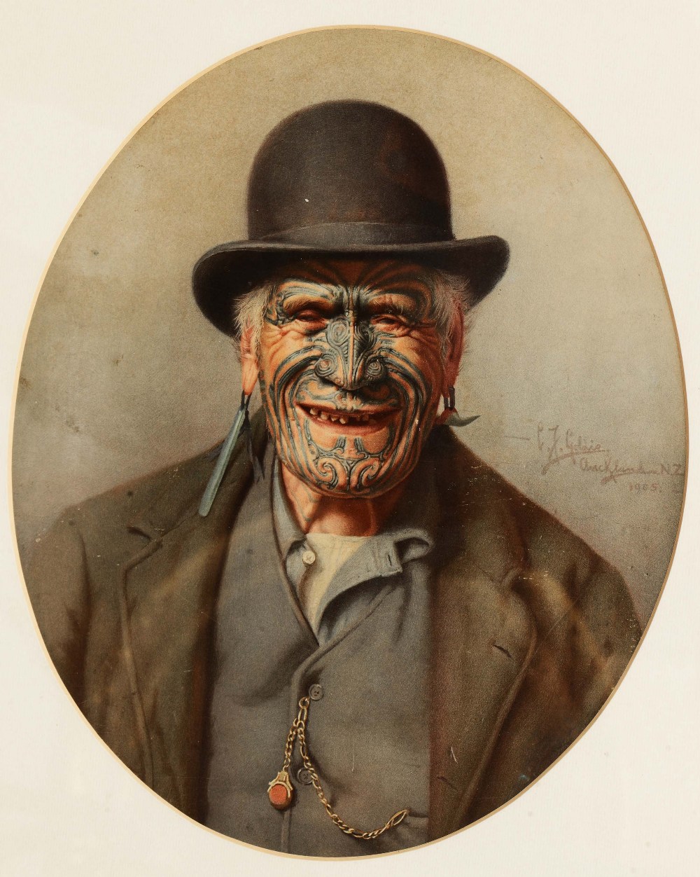 CHARLES FREDERICK GOLDIE (NEW ZEALAND 1870-1947) A Good Joke, portrait of a Maori: Te Aho te Rangi