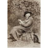 C.O. MURRAY AFTER HELEN ALLINGHAM 'Thomas Carlyle in his garden at Chelsea', etching, 24 x 17.5cm