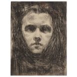 FOLLOWER OF EDVARD MUNCH (1863-1944) Head study, etching, 15 x 11cm