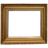 A 19TH CENTURY GILT FRAME with foliate moulded border, rebate size 40 x 50cm; and another similar