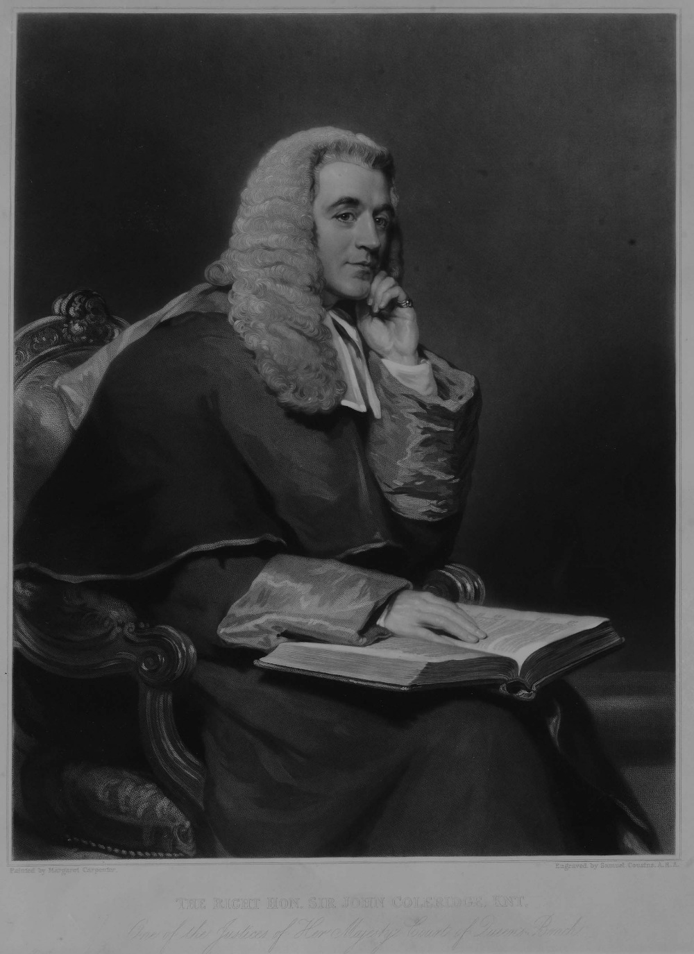 SAMUEL COUSINS AFTER MARGARET CARPENTER The Right Honourable Sr John Coleridge, mezzotint, 49 x